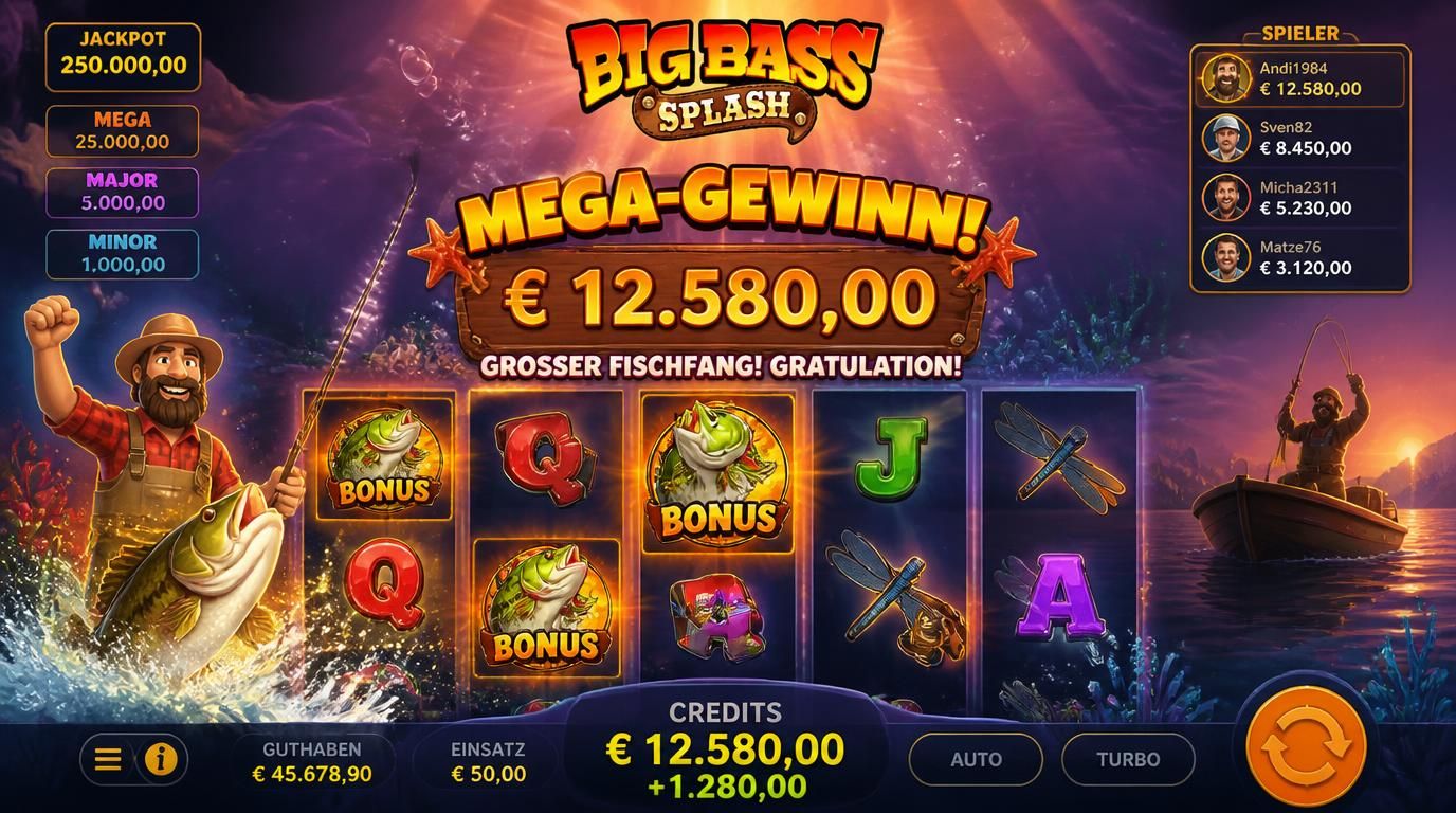 Ein großer Angel-Volltreffer im Demo-Modus mit glänzenden Bonus-Symbolen